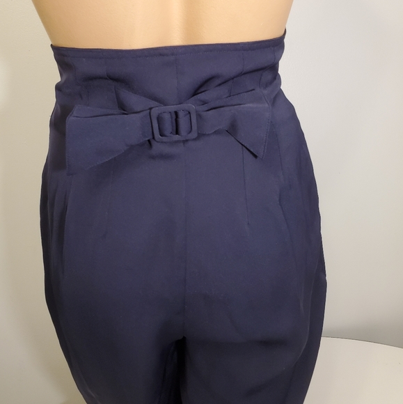 ๐ผHP๐ผNWOT Navy Blue High Waisted Tapered Pants - Picture 2 of 6
